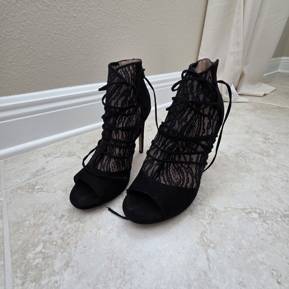 Jessica Simpson Black Lace-Up Women's Stiletto Heels
